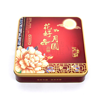 四個裝月餅鐵盒,月餅禮品鐵盒包裝,金屬月餅盒
